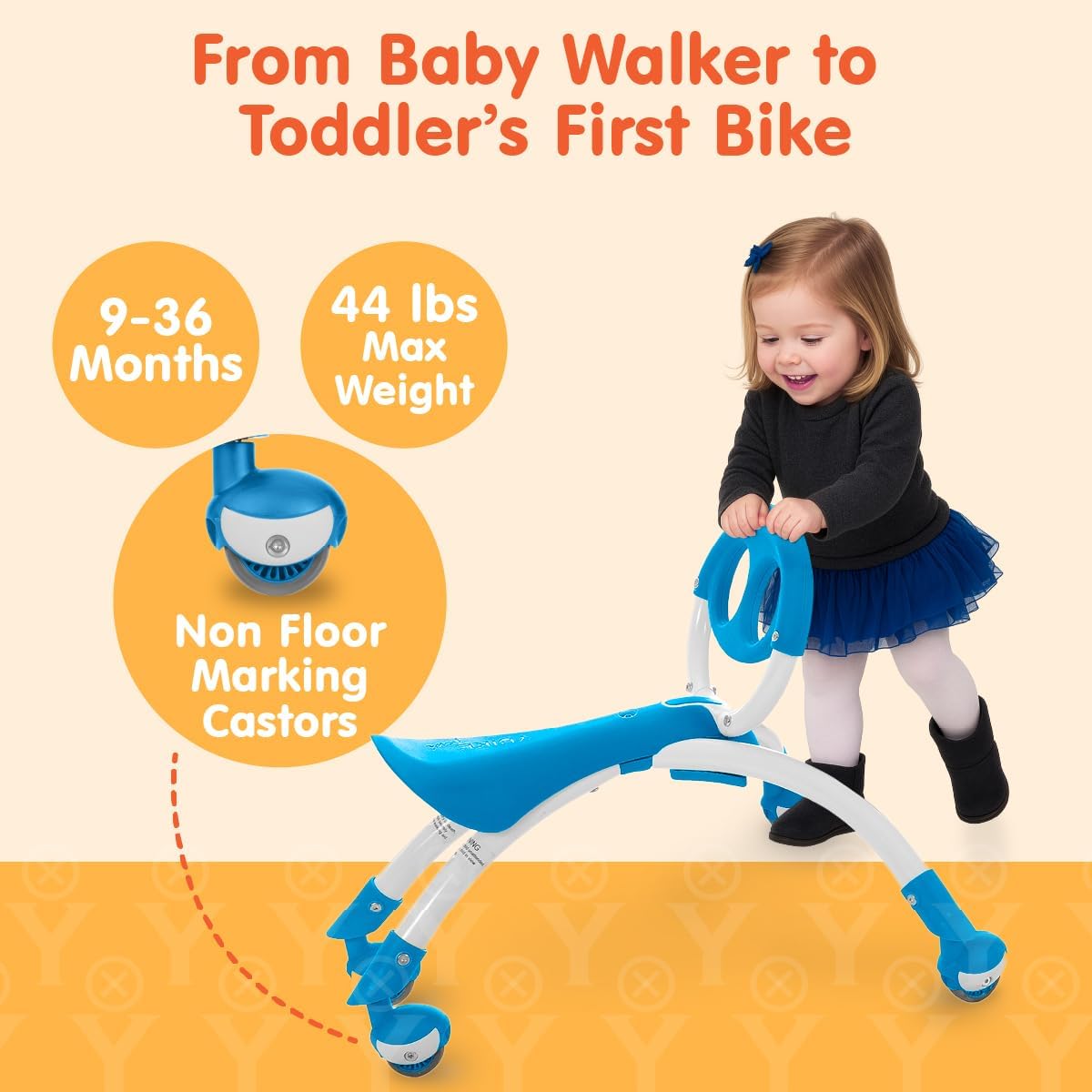 Pewi Walking Ride-On Toy, Baby Walker & Toddler Ride-On, Ages 9M-3 Years