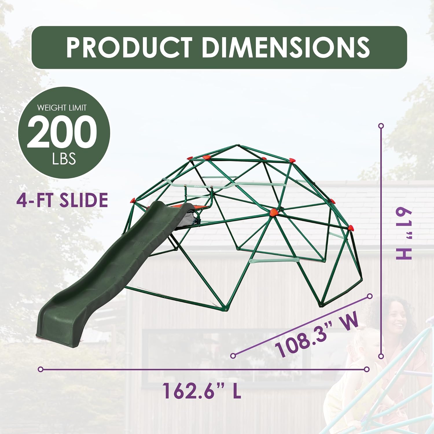 Plum Climbing Dome - Jungle Gym, Kids Outdoor Play Equipment, Monkey Bars for Kids, Durable, 3+