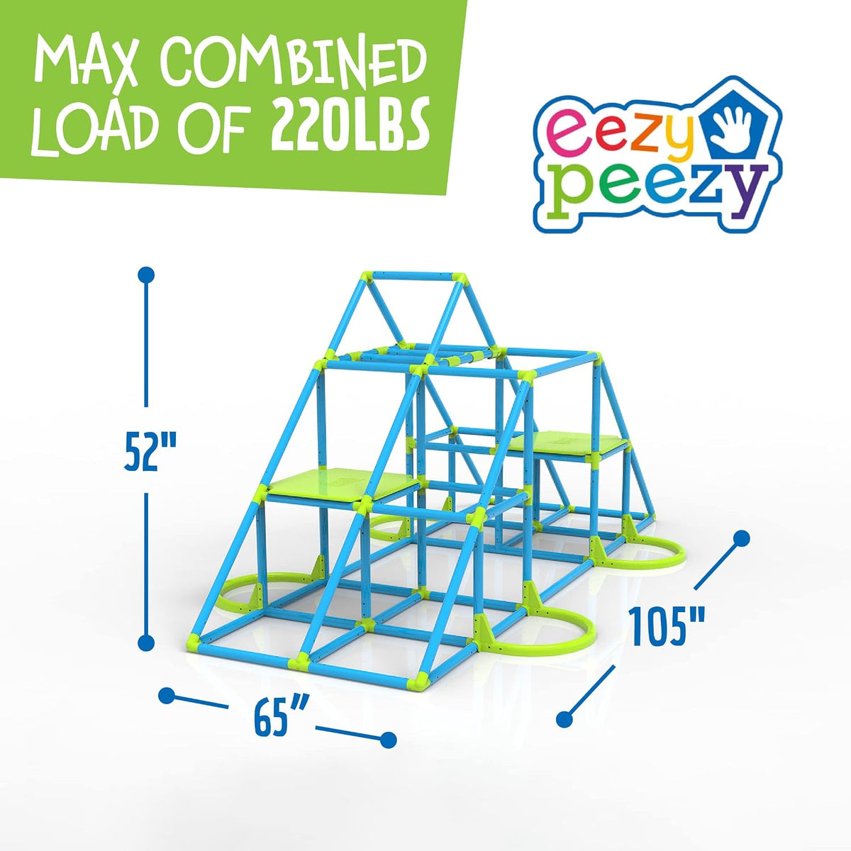 Mega Pyramid Monkey Bars Climbing Tower, Ages 3-8, Blue/Green