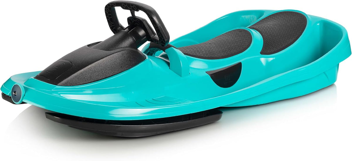 Gizmo Riders Snow Sled for Kids & Adults, Steering Wheel, Anti-Slip Seat, Brake, 260lb