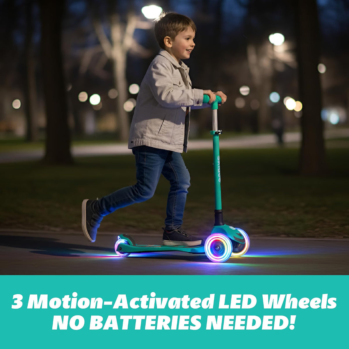 SKIDEE Kids 3-Wheel Scooter, Foldable, Adjustable Height, LED Wheels