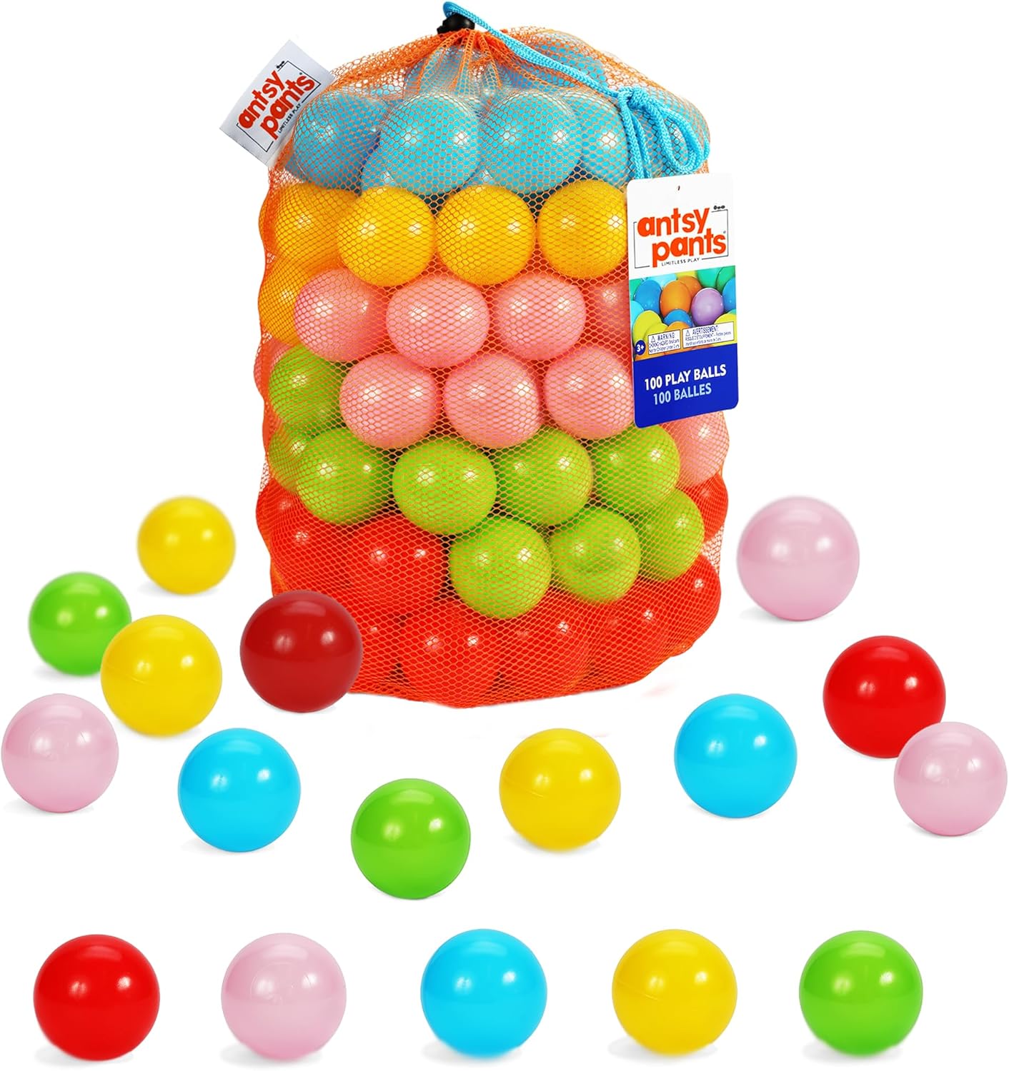 Antsy Pants 100 Ball Pit Balls, Non-Toxic Ball Pit for Toddlers 1-3