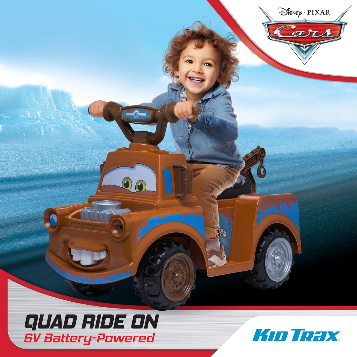 Kid Trax Toddler Disney Cars 3 Tow-Mater Electric Quad Ride-On