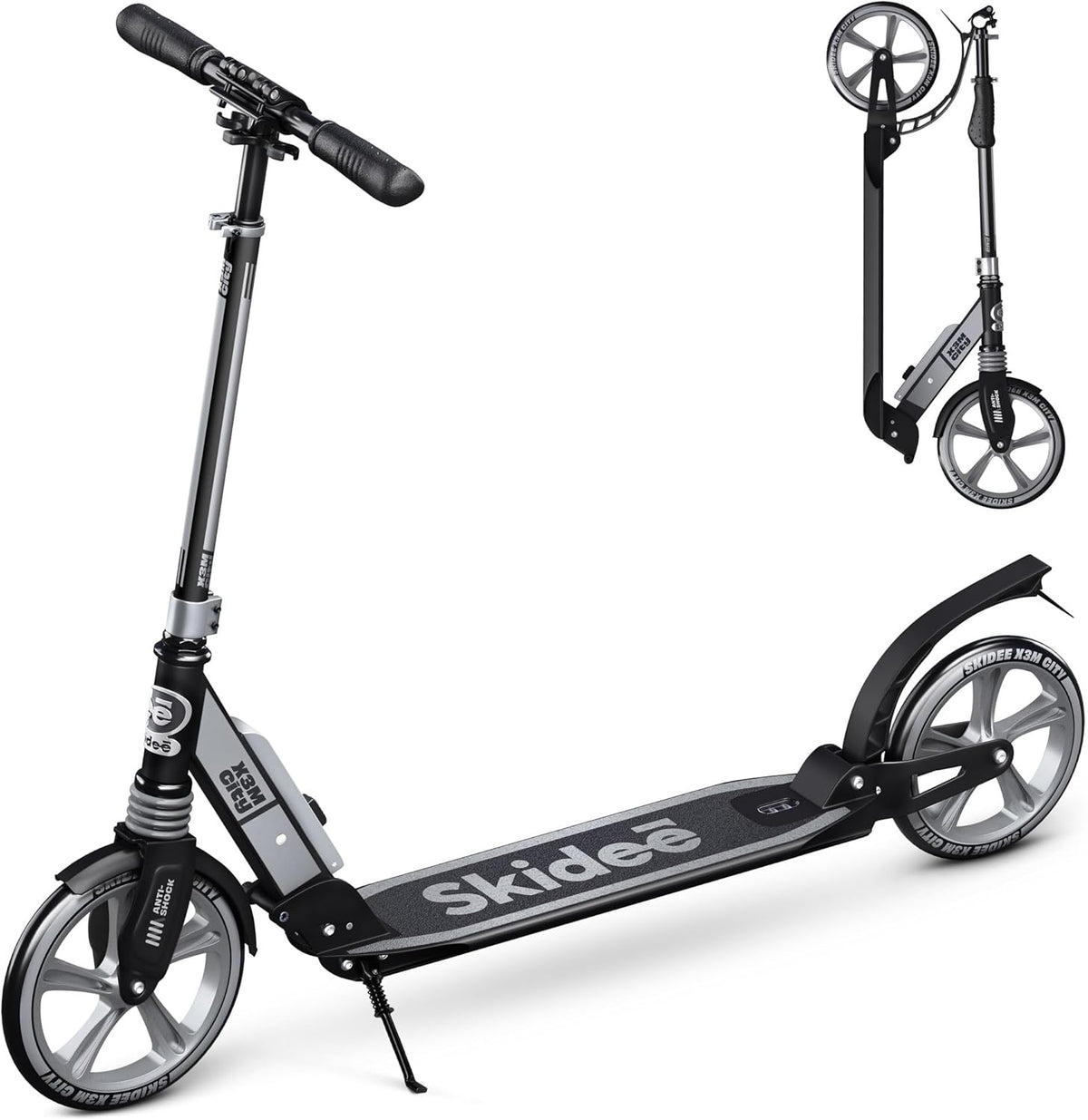 X3M Scooter for Kids Ages 6-12 - Scooters for Teens 12 Years and Up - Adult Scooter with Anti-Shock Suspension - Scooter for Kids 8 Years and Up with 4 Adjustment Levels Handlebar Up to 41 Inches High