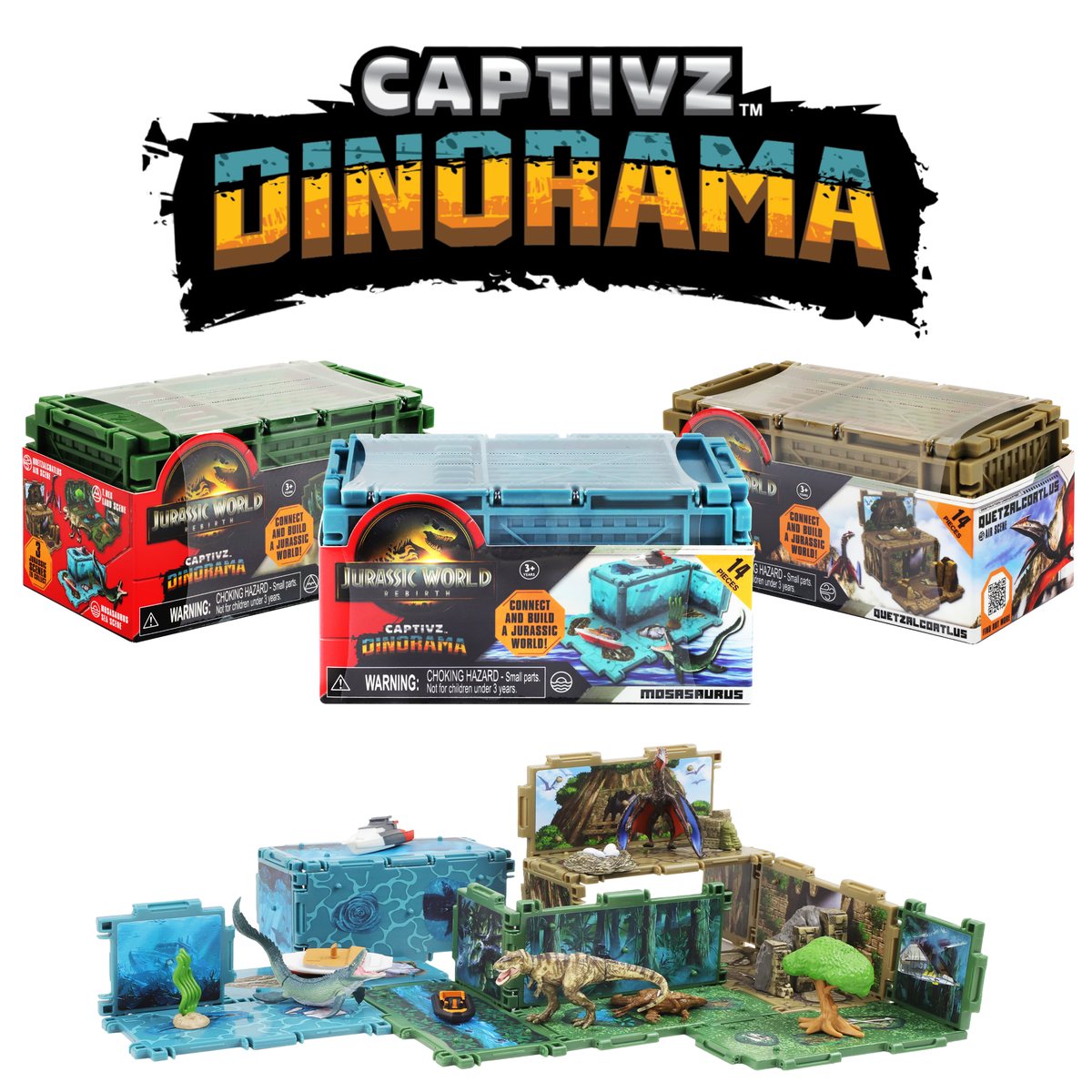 Jurassic World Dinorama Dinosaur Toys Playset for Kids Ages3+