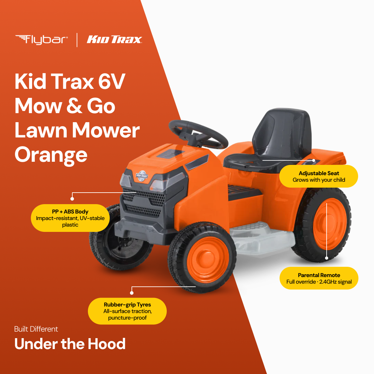 Kid Trax 6V Mow & Go Lawn Mower Orange - Test
