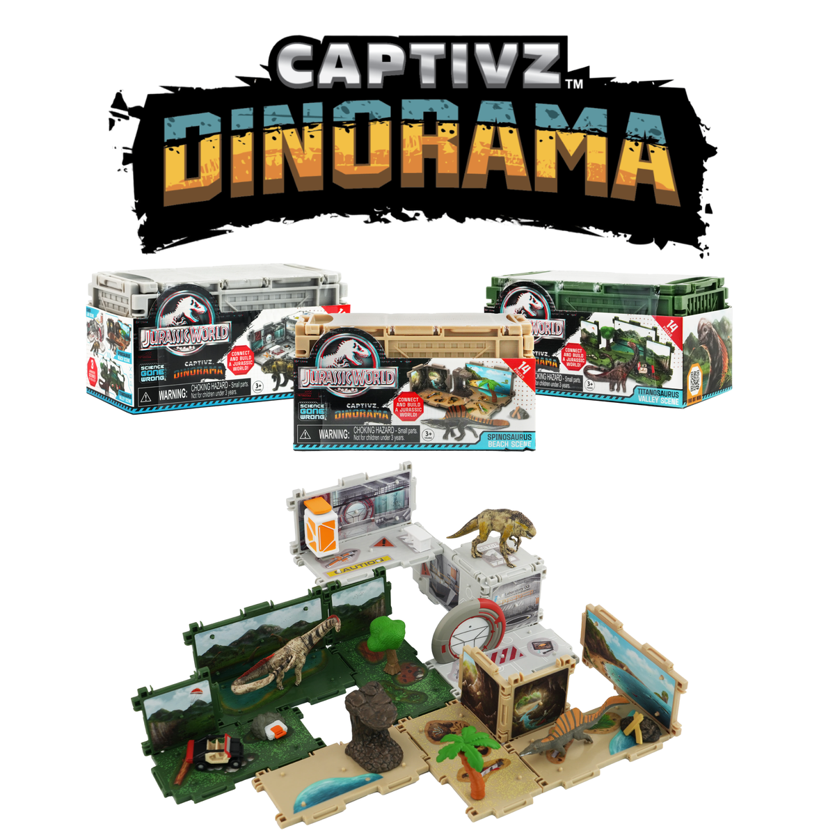 Jurassic World Dinorama Dinosaur Toys Playset for Kids Ages3+