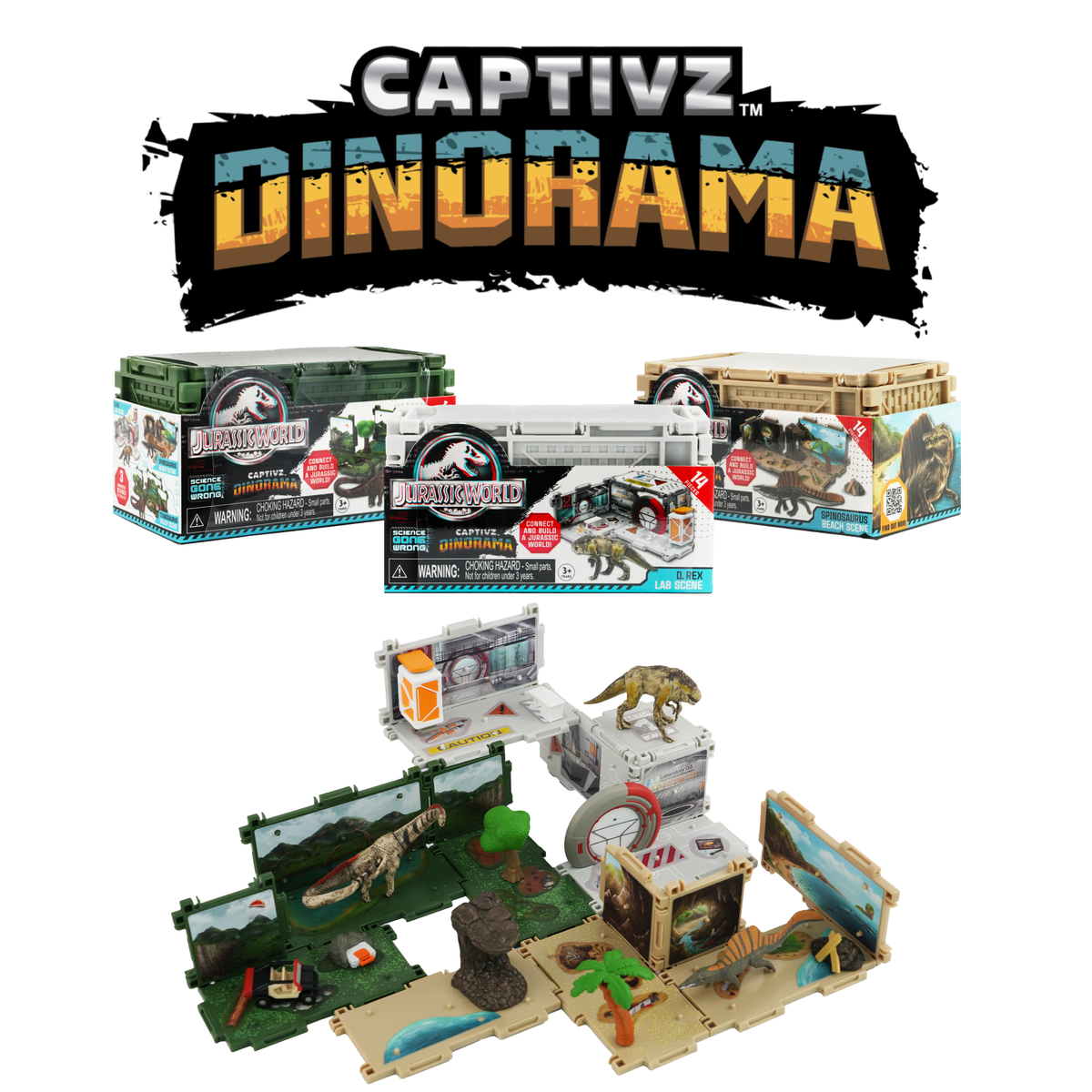 Jurassic World Dinorama Dinosaur Toys Playset for Kids Ages3+