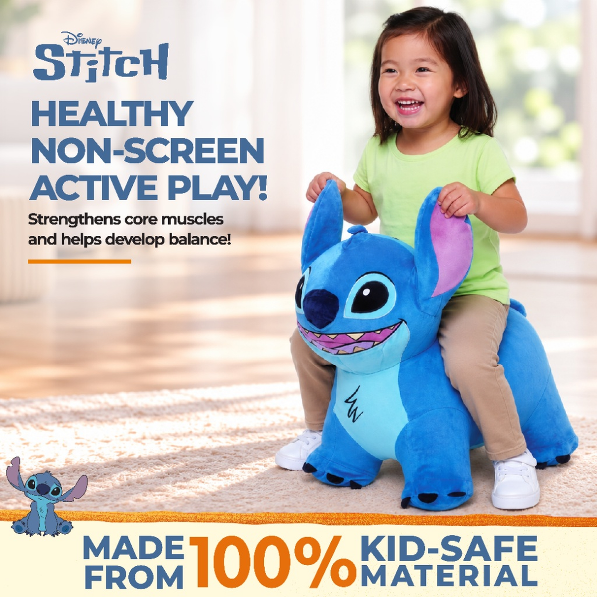Waddle Plush Unicorn Hopper, Ages 2+, Inflatable, Washable Cover