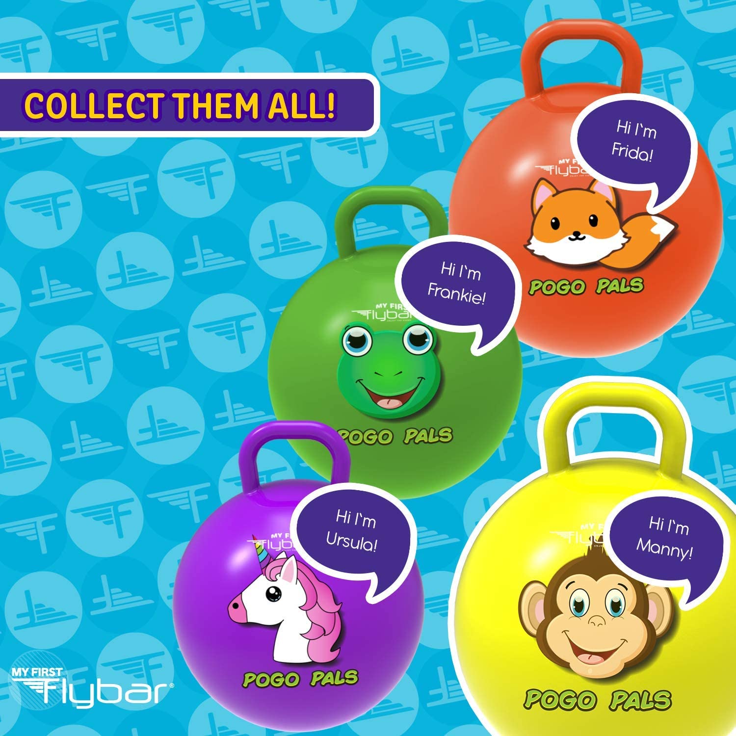 Pogo Pals Monkey Bouncy Hopper Ball, Indoor/Outdoor, Kids ages 3+