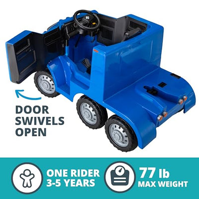 Kid Trax 12V Semi Truck Ride On Toys w/Detachable Cargo Trailer