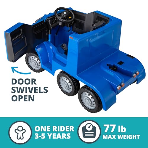 Kid Trax 12V Semi Truck Ride On Toys w/Detachable Cargo Trailer