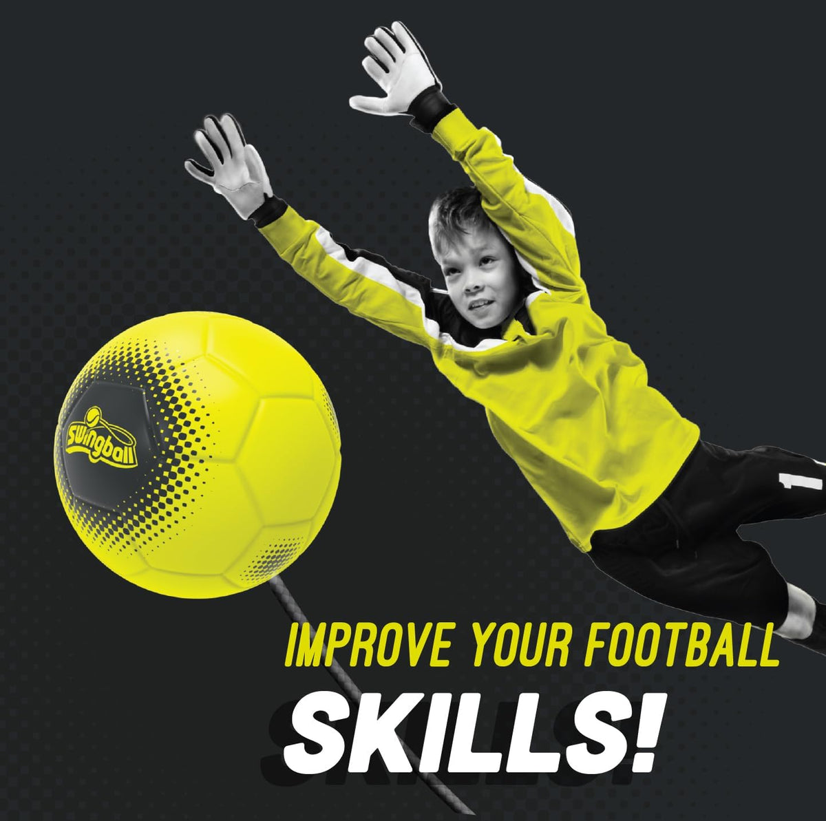 Swingball Reflex Soccer All-Surface Training Aid,  Master Ball Control & Quick Reflexes – The Ultimate Solo Soccer Trainer!