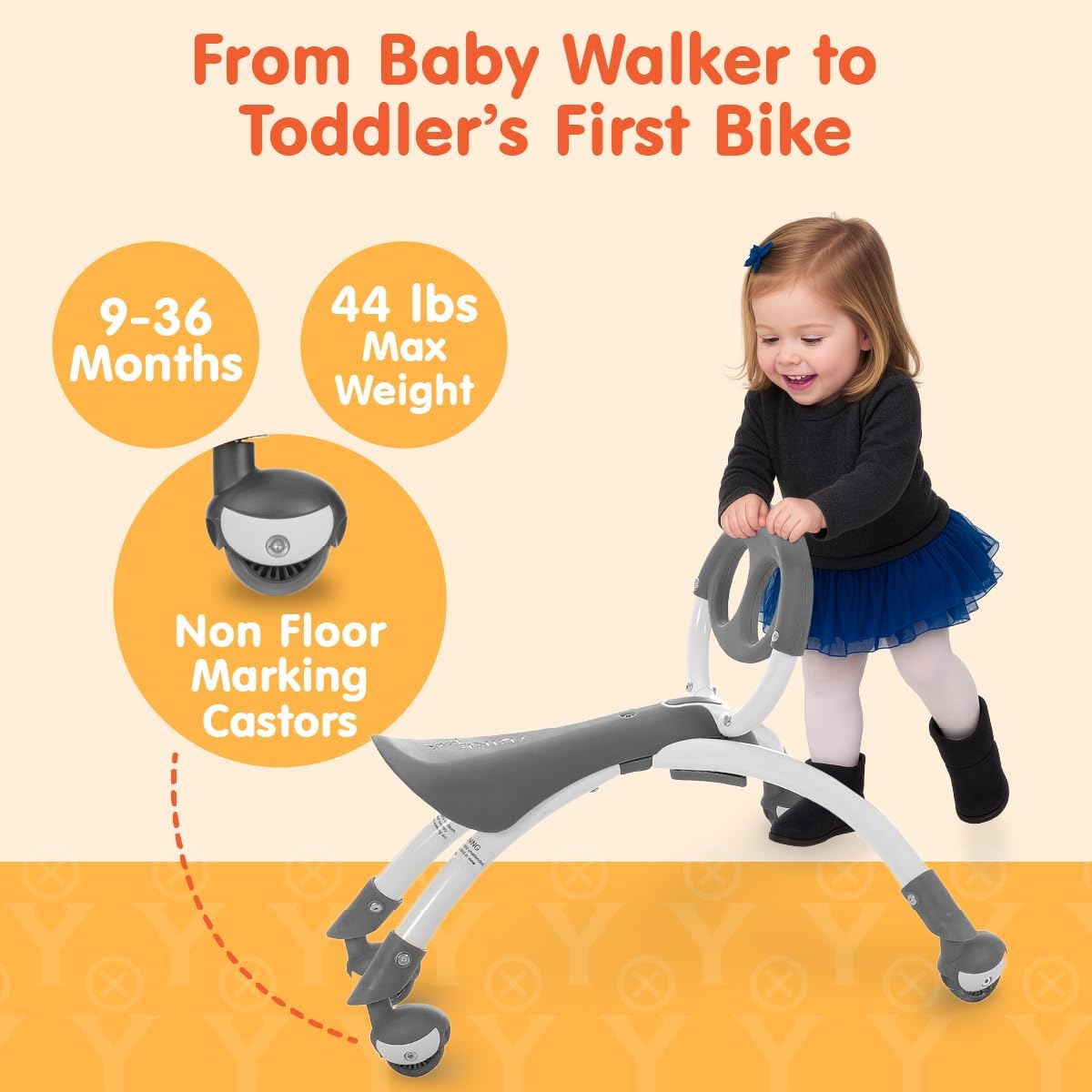 Pewi Walking Ride-On Toy, Baby Walker & Toddler Ride-On, Ages 9M-3 Years