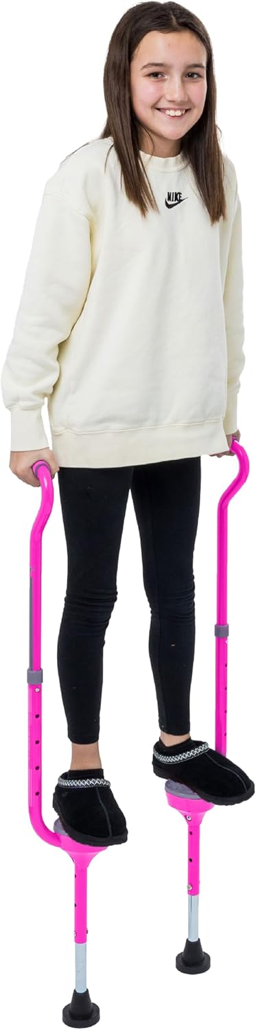 Flybar Maverick Walking Stilts for Kids - 5 Adjustable Height’s, Sturdy, Easy Assembly, Wide Non-Slip Rubber Bottom Tip, Foam Grips, Outdoor Toys for Kids 5+, 190 lbs