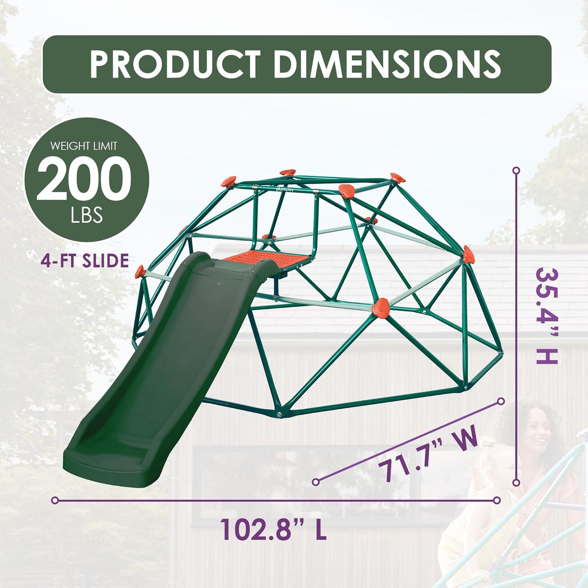 Plum Climbing Dome - Jungle Gym, Kids Outdoor Play Equipment, Monkey Bars for Kids, Durable, 3+