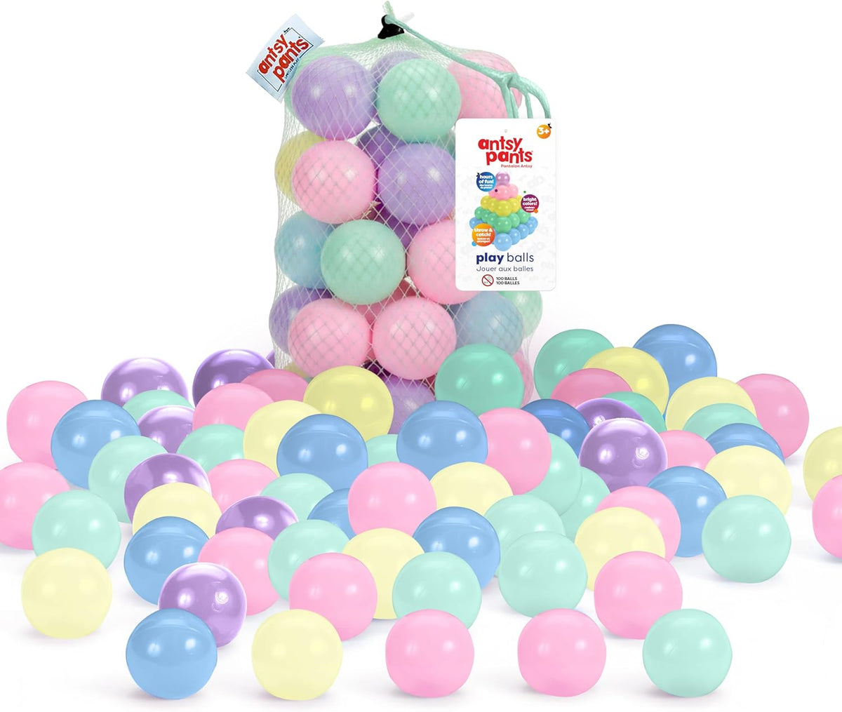 Antsy Pants 100 Ball Pit Balls, Non-Toxic Ball Pit for Toddlers 1-3