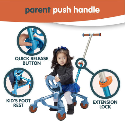 Pewi Stroll Walking Ride-On Toy with Push Handle, Indoor & Outdoor