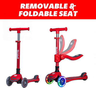 SKIDEE Kids 3-Wheel Scooter, Foldable, Adjustable Height, LED Wheels