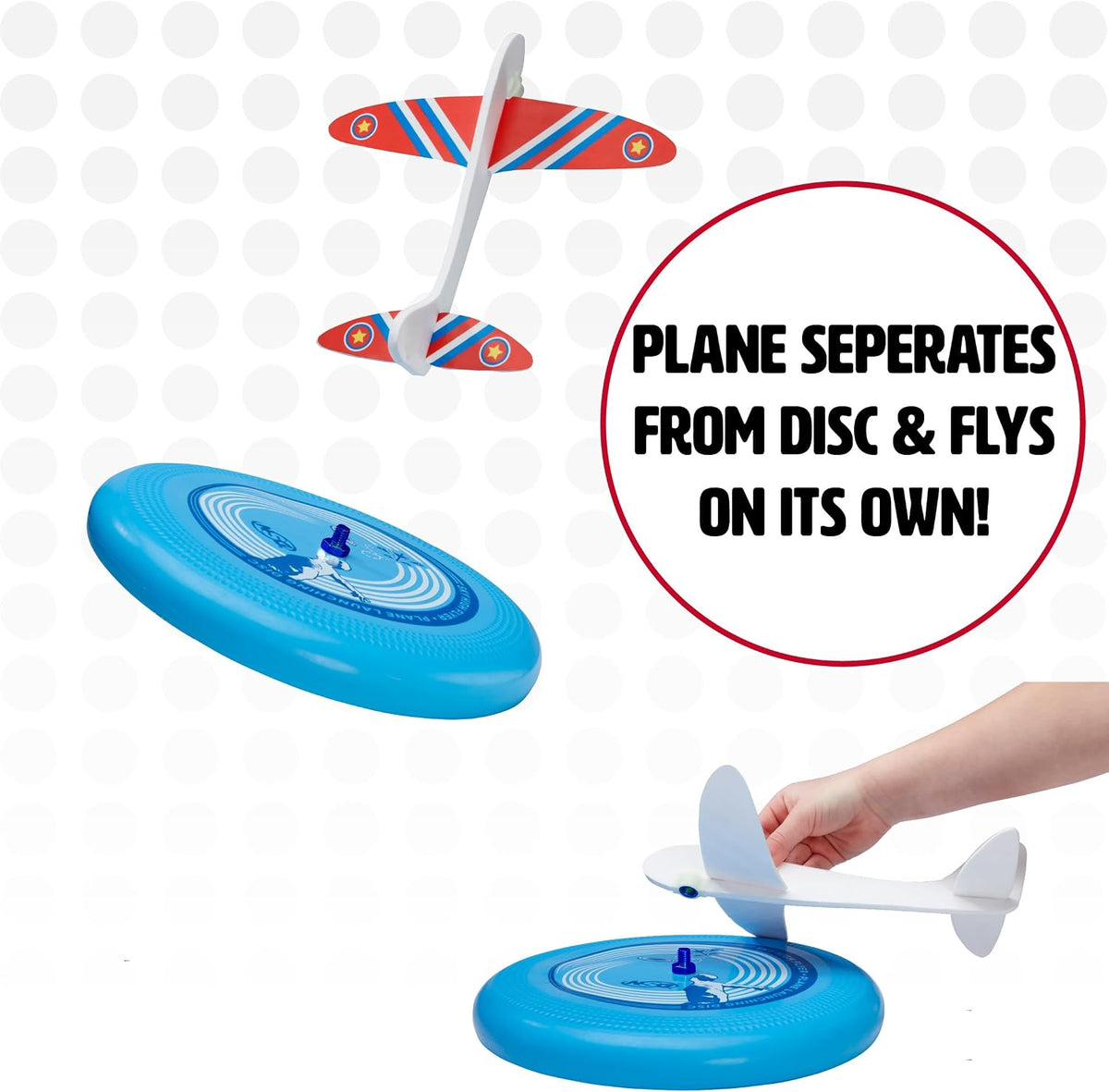 Sky High Flyer Flying Disc Airplane Launcher Toy, Ages 8+