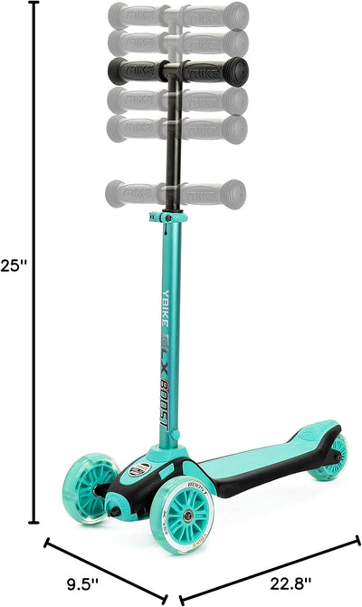 YBIKE GLX Boost Kids Scooter, Adjustable Steering & Handlebar Height