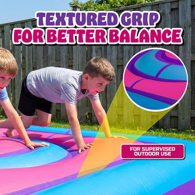 Playland 7.5 FT Inflatable Balance Platform for Kids – Bullseye Wobble Bounce Pad
