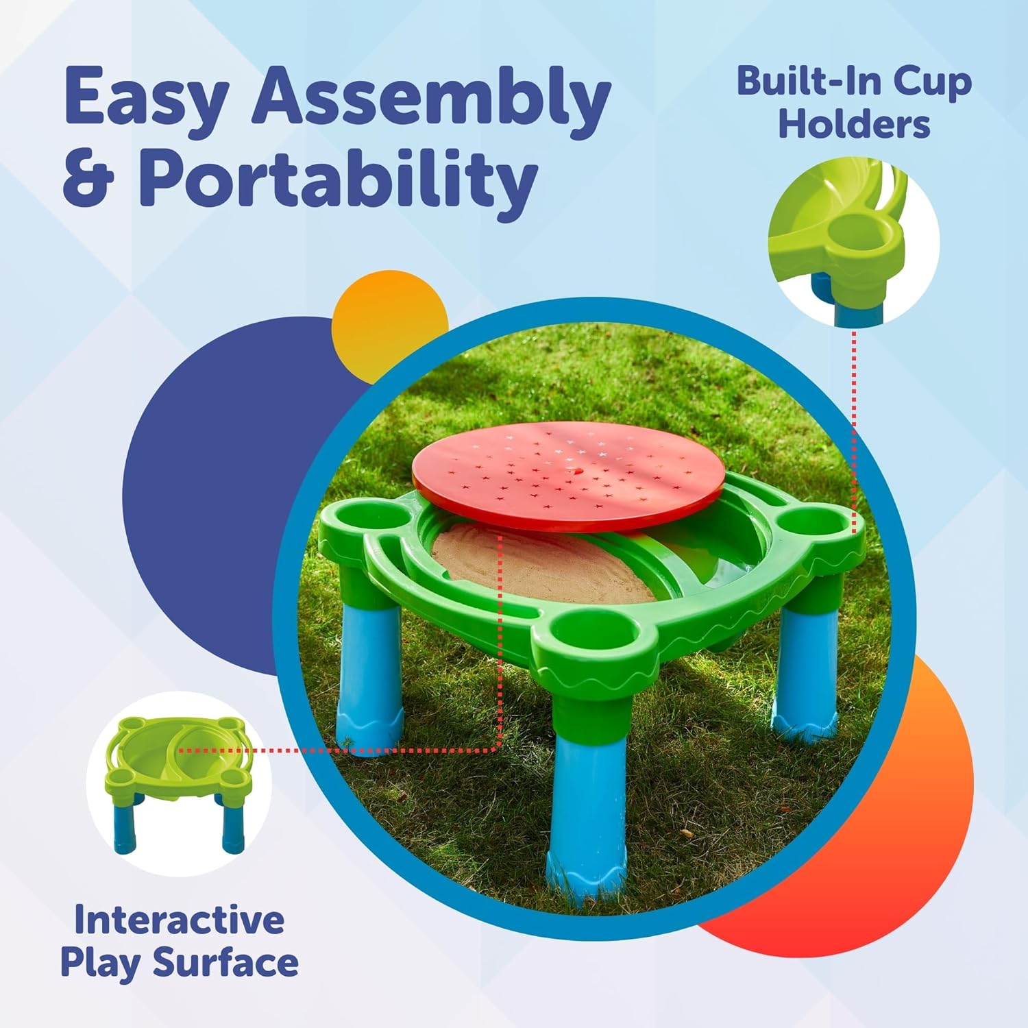 Palplay Sand and Water Table w/ Separate Compartments, Ages 2 and Up