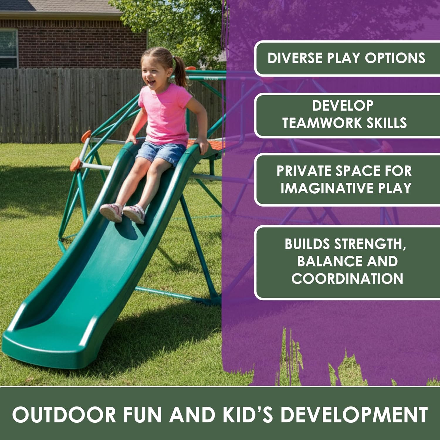 Plum Climbing Dome - Jungle Gym, Kids Outdoor Play Equipment, Monkey Bars for Kids, Durable, 3+