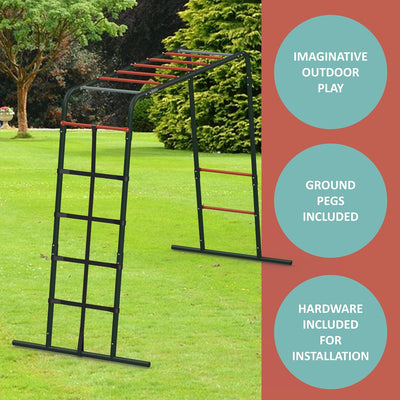 Plum Metal Monkey Bars Climbing Frame