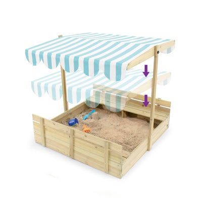 Plum Wooden Large Sandbox with Cover - Outdoor Octagon Sand Box for Kids, Toddler Sensory Toys