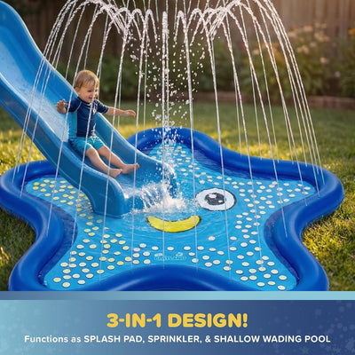 Playland Splash Pad for Kids & Dogs, Non-Slip, Ages 1-3