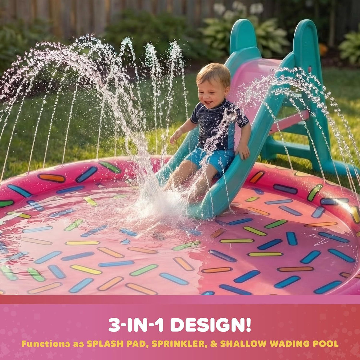 Playland Splash Pad for Kids & Dogs, Non-Slip, Ages 1-3