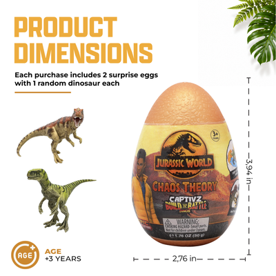 Jurassic World Captivz 2-Pack Surprise Eggs for Kids Ages 3+