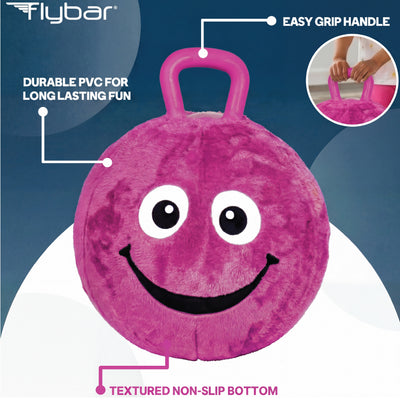 Flybar Hopper Ball for Kids, Plush  Inflatable Hippity Hop Bounce Ball w/ Handle, Ages 6+