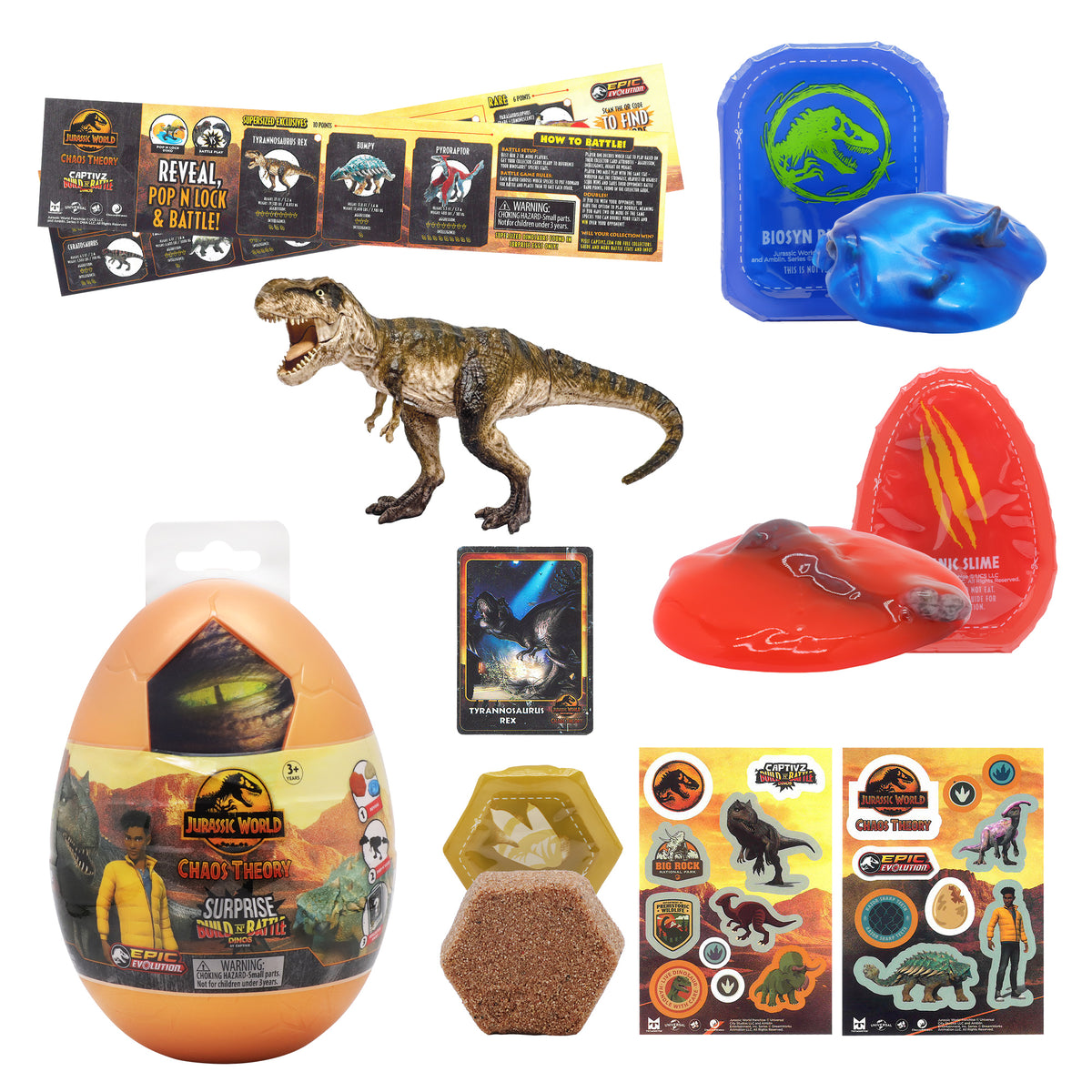 Jurassic World Captivz Surprise Egg Playset for Kids Ages 3+