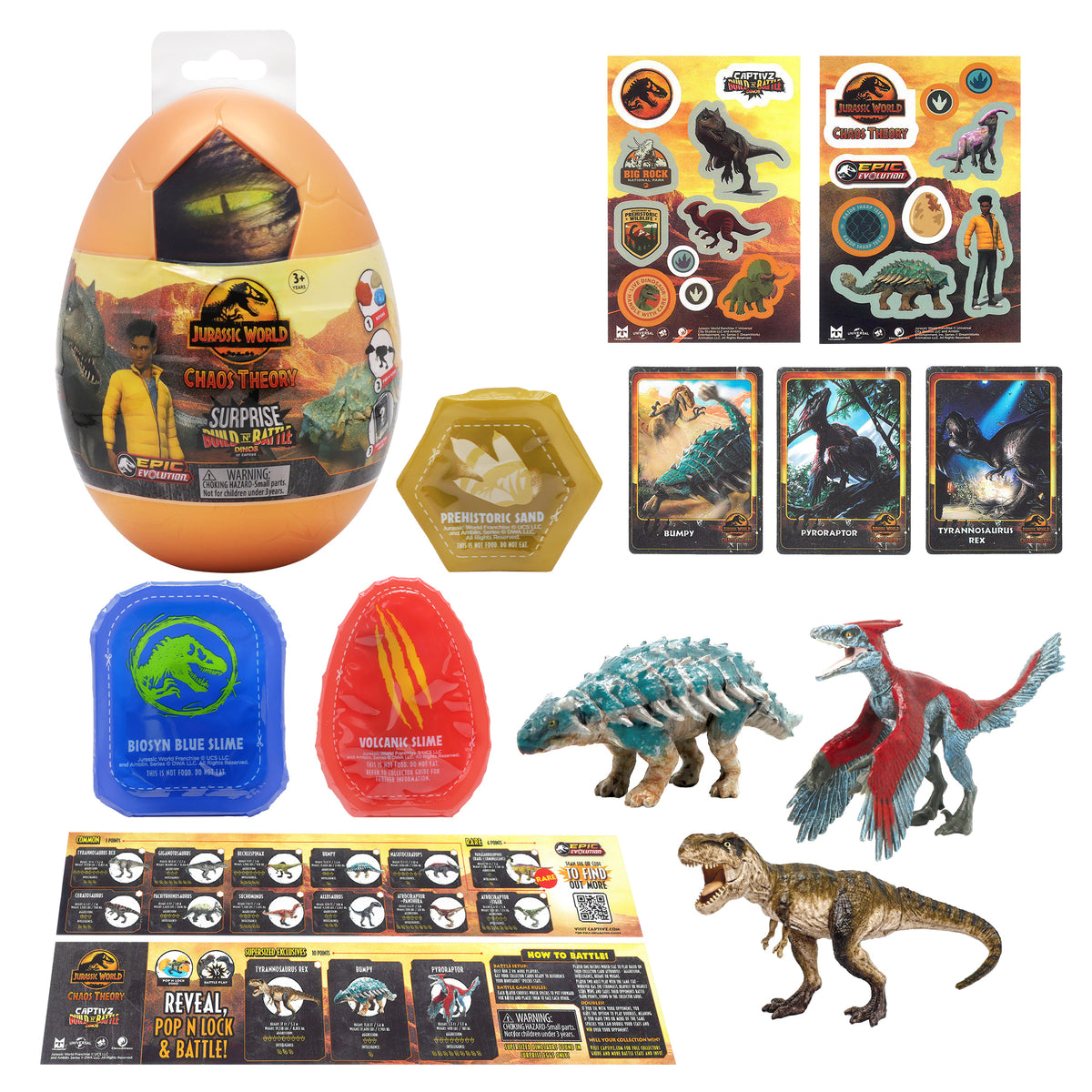 Jurassic World Captivz Surprise Egg Playset for Kids Ages 3+