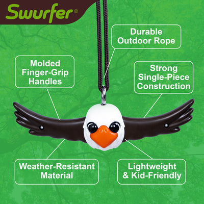 Swurfer Ninja Twister Swing Spins Set - 360° Twist Spin Toy, Swing Set Accessories for Backyard, Kids Outdoor Toys, Playground Hang Toys, Easy Install, Adjust Height, Durable, Up to 300lbs, Hawk