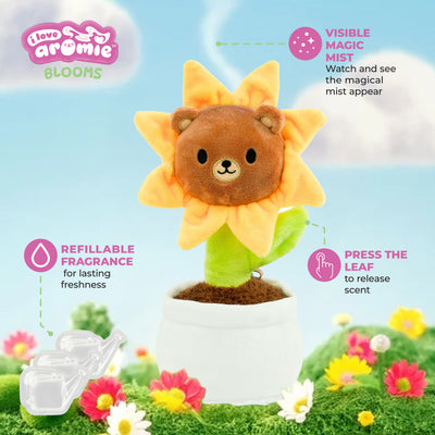 I love Aromie Blooms Potted Flower Stuffed Animal, Plush Toy with Visible Mist & Refillable Scent Pods