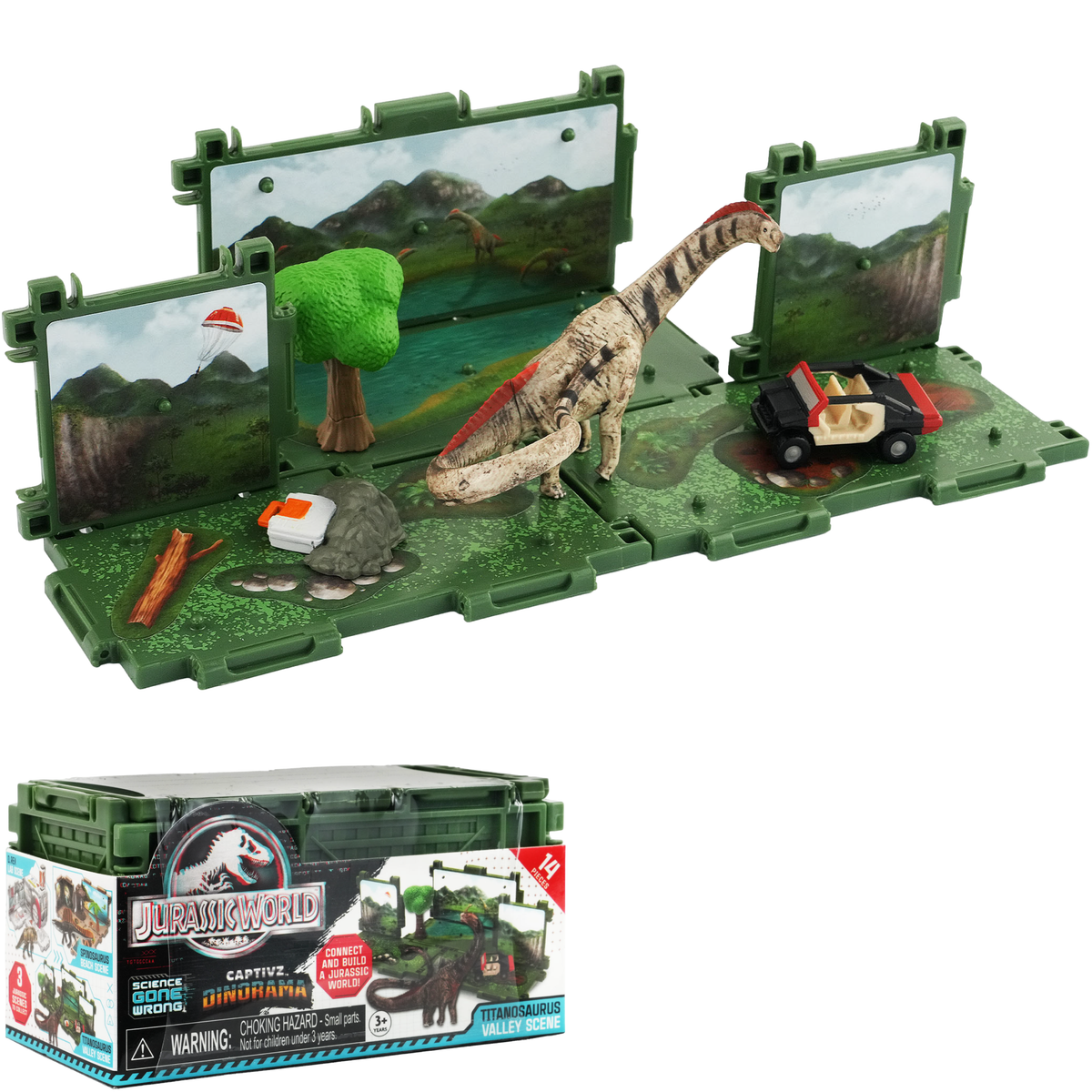 Jurassic World Dinorama Dinosaur Toys Playset for Kids Ages3+