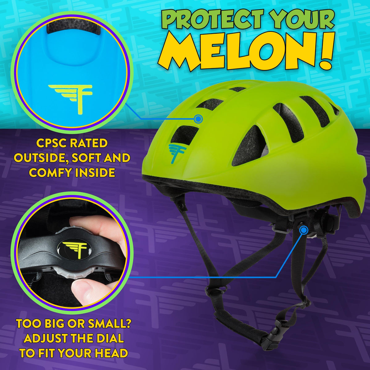 Flybar Junior Sports Helmet Green - Flybar1