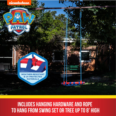 Paw Patrol 40" Orbit Mesh-Padded Saucer Tree Swing, Holds 4 Kids Up to 500lbs, Ages 3+