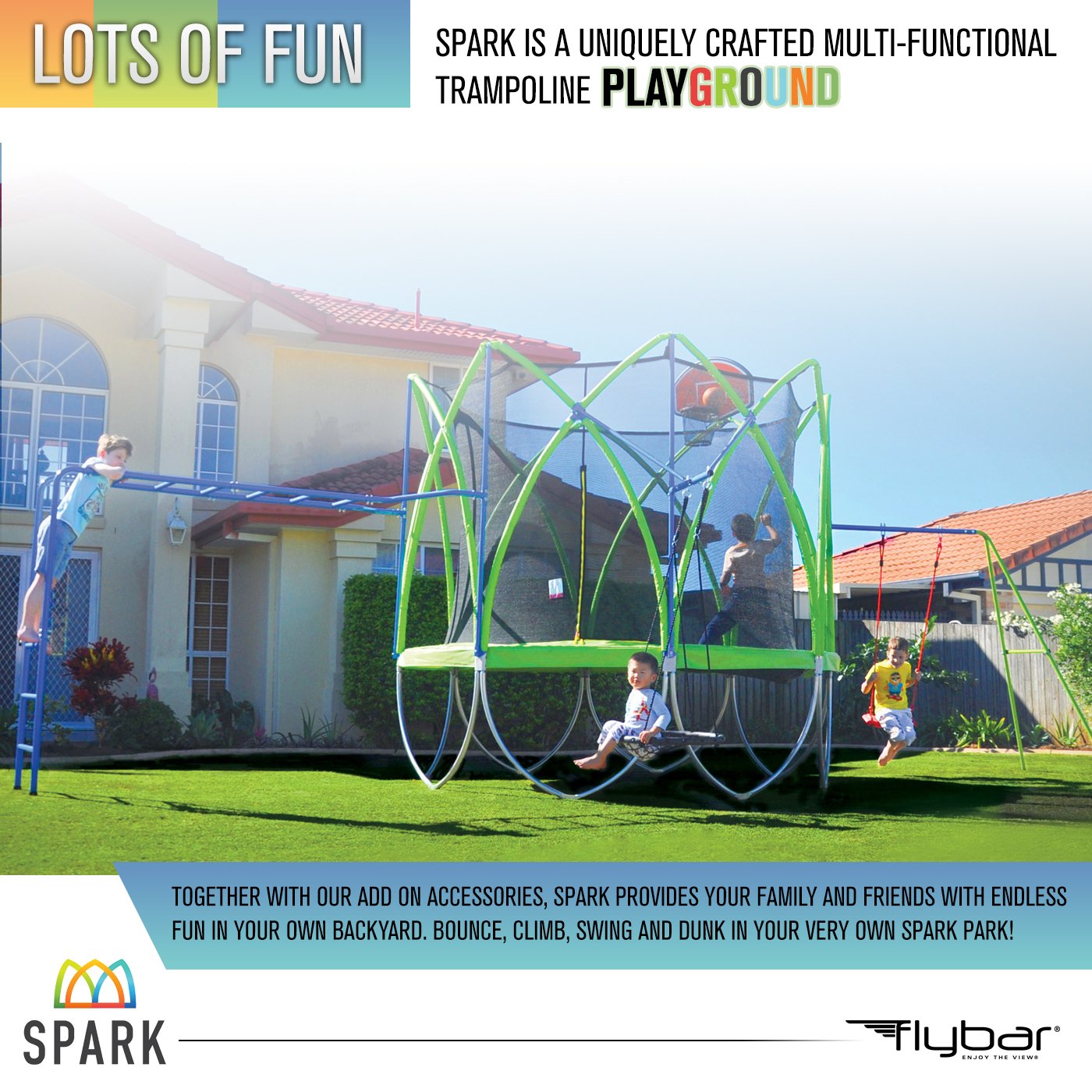 Spark 8FT Trampoline & Net, Ages 6+