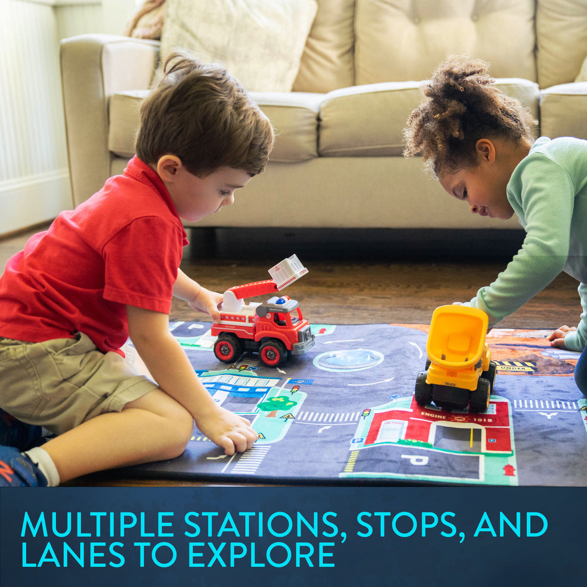 Power Gearz LED Light Up Kids Carpet Playmat